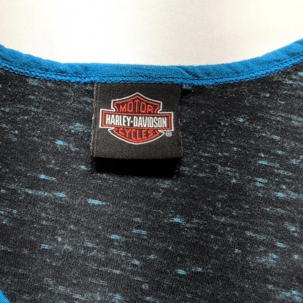 Harley-Davidson Black Tee with Blue Accents - Picture 3 of 9